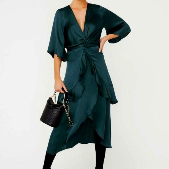 Sheike Dresses & Skirts - SHEIKE Eternal Tiered Formal Wedding Evening Midi Dress in Peacock NWT